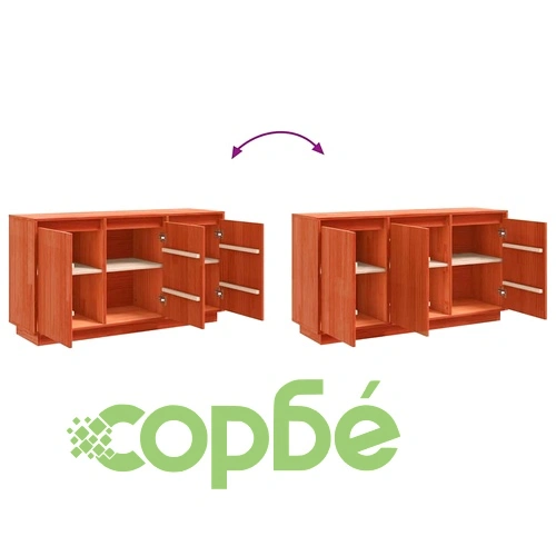 Служебен шкаф от масивна борова дървесина кафяв 111x34x60 см ➤ топ цена ➤ sorbe.bg