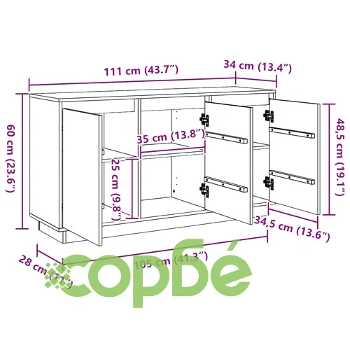 Служебен шкаф от масивна борова дървесина кафяв 111x34x60 см ➤ топ цена ➤ sorbe.bg