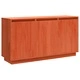 Служебен шкаф от масивна борова дървесина кафяв 111x34x60 см