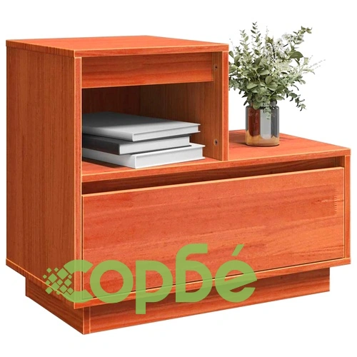 Нощни шкафчета 2 броя восъчнокафяв 60x34x51 см масивно борово дърво ➤ топ цена ➤ sorbe.bg