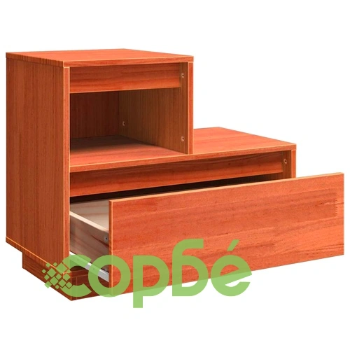 Нощни шкафчета 2 броя восъчнокафяв 60x34x51 см масивно борово дърво ➤ топ цена ➤ sorbe.bg