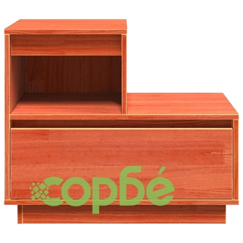 Нощни шкафчета 2 броя восъчнокафяв 60x34x51 см масивно борово дърво ➤ топ цена ➤ sorbe.bg