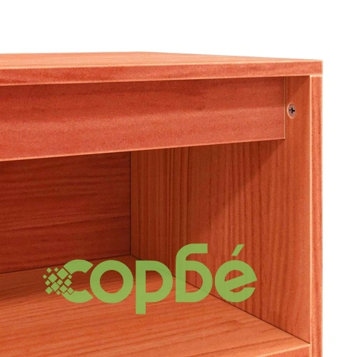 Страничен шкаф от масивно борово дърво, кафяв, 104.5 x 34 x 80 см ➤ топ цена ➤ sorbe.bg