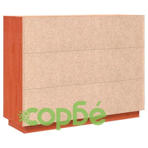 Страничен шкаф от масивно борово дърво, кафяв, 104.5 x 34 x 80 см ➤ топ цена ➤ sorbe.bg