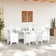 Градинска маса бяла 150x100x73 см полиратан с UV защита
