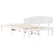 Рамка за легло с табла бяло 120x190 см масивна борова дървесина