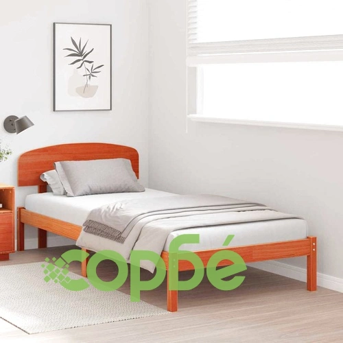 Рамка за легло с табла кафяво 90x200 см масивна борова дървесина ➤ топ цена ➤ sorbe.bg