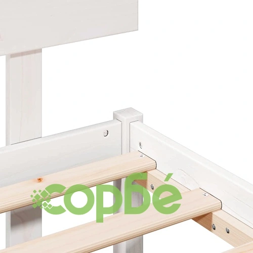 Рамка за легло с табла бяла 75x190 см масивна борова дървесина ➤ топ цена ➤ sorbe.bg