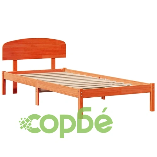 Рамка за легло с табла кафяво 75x190 см масивна борова дървесина ➤ топ цена ➤ sorbe.bg
