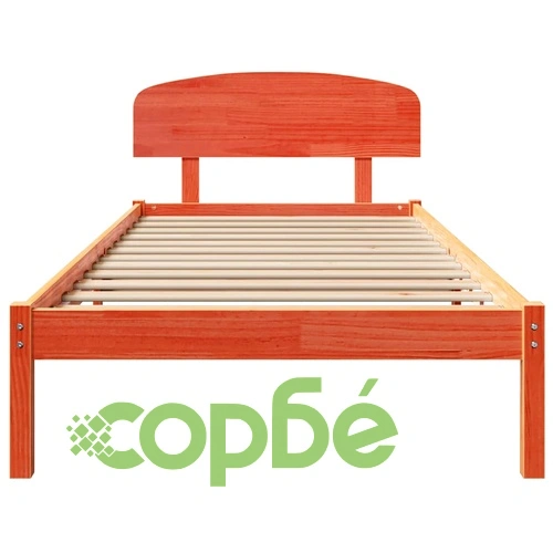 Рамка за легло с табла кафяво 75x190 см масивна борова дървесина ➤ топ цена ➤ sorbe.bg