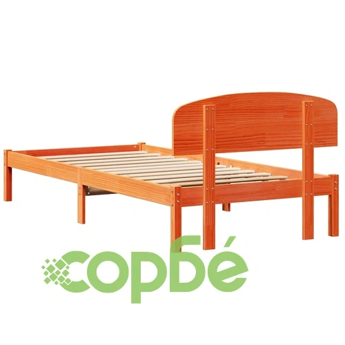 Рамка за легло с табла кафяво 75x190 см масивна борова дървесина ➤ топ цена ➤ sorbe.bg