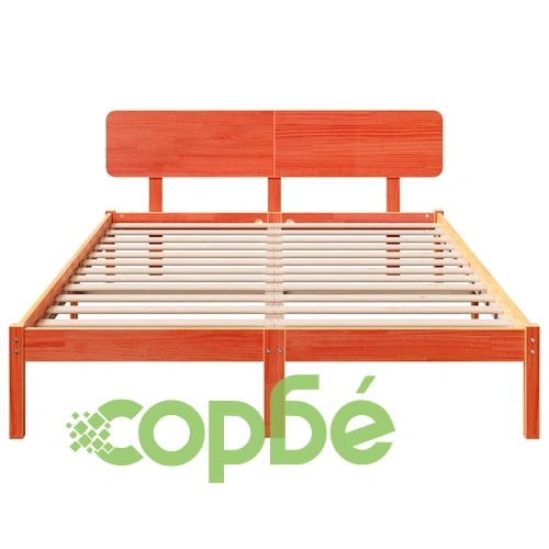 Рамка за легло с табла от масивно борово дърво с восъчно покритие 160x200 см ➤ топ цена ➤ sorbe.bg