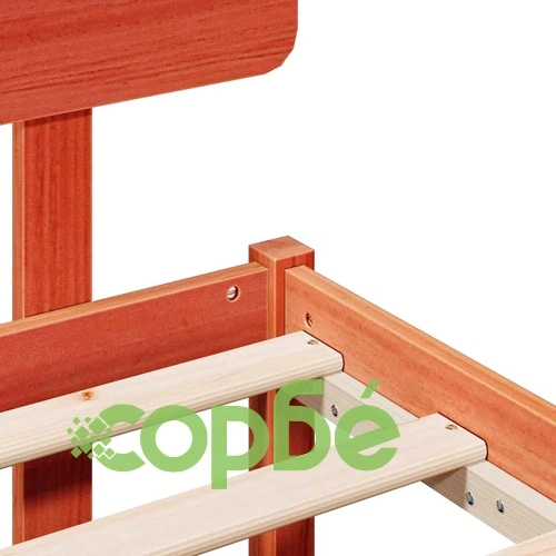 Рамка за легло с табла от масивна борова дървесина кафяво восъчно покритие 140x200 см ➤ топ цена ➤ sorbe.bg