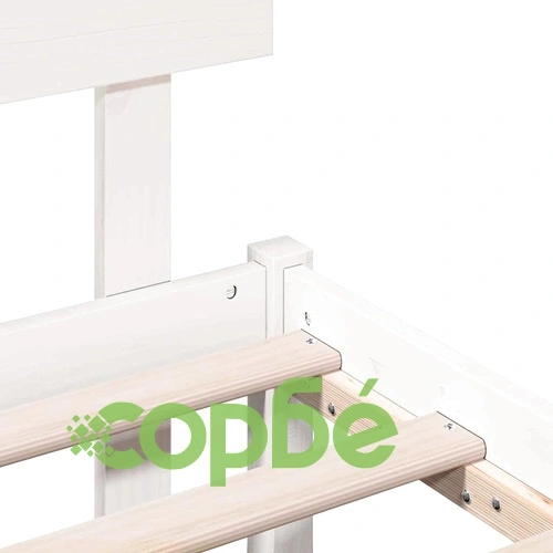 Рамка за легло с табла бяла 180x200 см масивна борова дървесина ➤ топ цена ➤ sorbe.bg