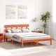 Рамка за легло с табла от масивна борова дървесина 140x200 см кафяво