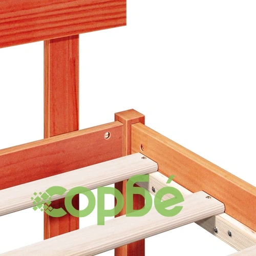 Рамка за легло с табла кафяво 140x190 см масивна борова дървесина ➤ топ цена ➤ sorbe.bg