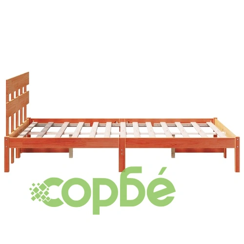 Рамка за легло с табла кафяво 140x190 см масивна борова дървесина ➤ топ цена ➤ sorbe.bg