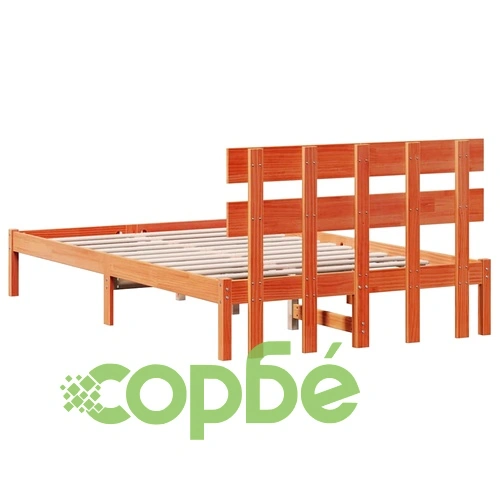 Рамка за легло с табла кафяво 140x190 см масивна борова дървесина ➤ топ цена ➤ sorbe.bg