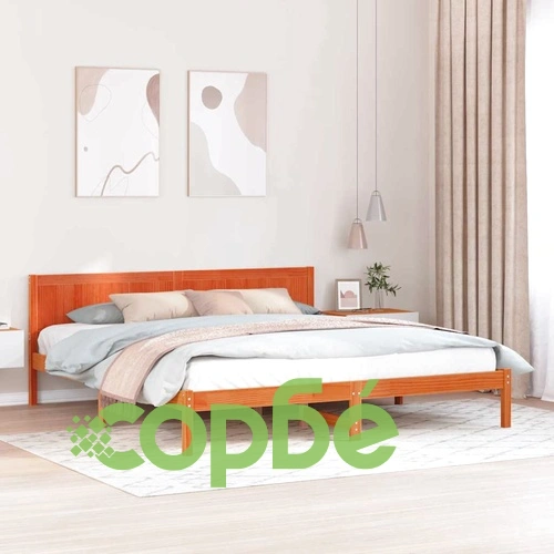 Рамка за легло от масивна борова дървесина кафяво 200x200 см ➤ топ цена ➤ sorbe.bg