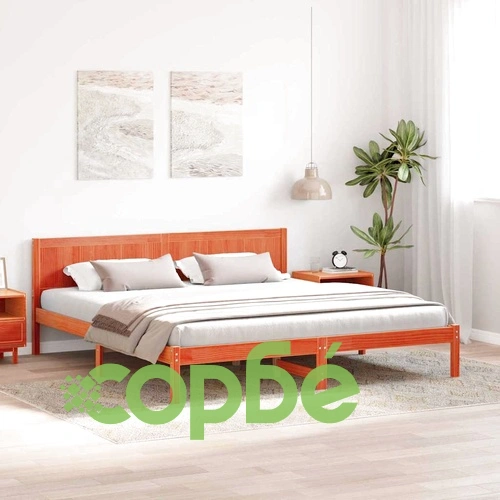Рамка за легло от масивна борова дървесина кафяво 200x200 см ➤ топ цена ➤ sorbe.bg