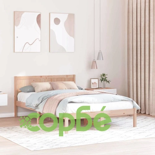 Рамка за легло от масивна борова дървесина 120x190 см кафяв цвят ➤ топ цена ➤ sorbe.bg