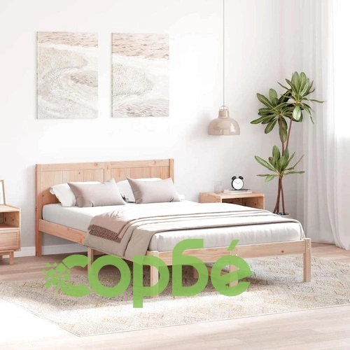 Рамка за легло от масивна борова дървесина 120x190 см кафяв цвят ➤ топ цена ➤ sorbe.bg