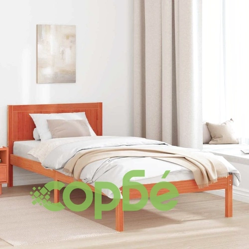 Рамка за легло от масивна борова дървесина - кафяво 80x200 см ➤ топ цена ➤ sorbe.bg