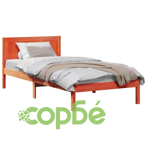 Рамка за легло от масивна борова дървесина - кафяво 80x200 см ➤ топ цена ➤ sorbe.bg