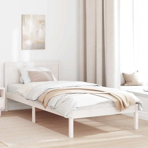 Рамка за легло от масивна борова дървесина бяла 90x200 см