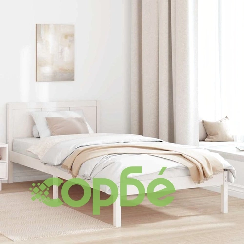 Рамка за легло от масивна борова дървесина бяла 90x200 см ➤ топ цена ➤ sorbe.bg