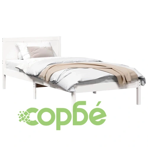 Рамка за легло от масивна борова дървесина бяла 90x200 см ➤ топ цена ➤ sorbe.bg