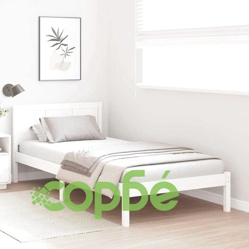 Рамка за легло от масивна борова дървесина бяла 90x200 см ➤ топ цена ➤ sorbe.bg