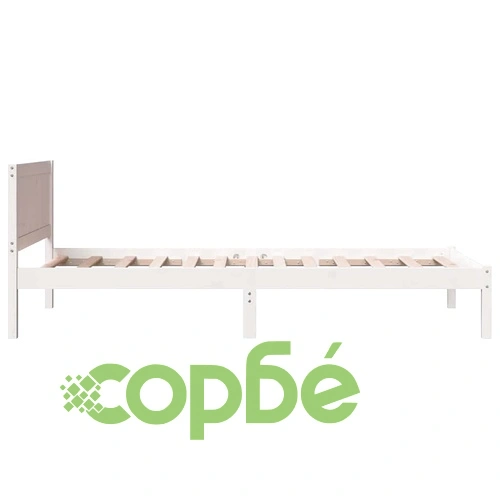 Рамка за легло от масивна борова дървесина бяла 90x200 см ➤ топ цена ➤ sorbe.bg