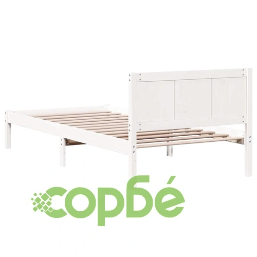 Рамка за легло от масивна борова дървесина бяла 90x200 см ➤ топ цена ➤ sorbe.bg