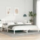 Рамка за легло с табла бяла 200x200 см масивно борово дърво