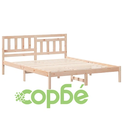 Рамка за легло с табла от масивно борово дърво 160x200 см кафяво ➤ топ цена ➤ sorbe.bg