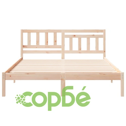 Рамка за легло с табла от масивно борово дърво 160x200 см кафяво ➤ топ цена ➤ sorbe.bg