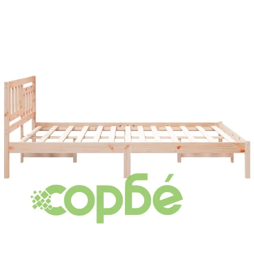 Рамка за легло с табла от масивно борово дърво 160x200 см кафяво ➤ топ цена ➤ sorbe.bg
