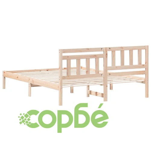 Рамка за легло с табла от масивно борово дърво 160x200 см кафяво ➤ топ цена ➤ sorbe.bg