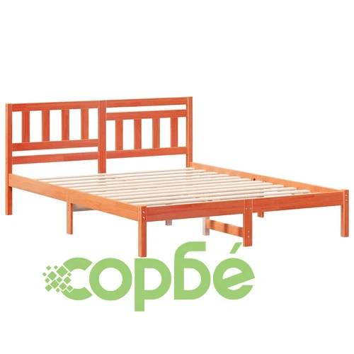 Рамка за легло с табла Восъчнокафяв 160x200 см Борово дърво масив ➤ топ цена ➤ sorbe.bg