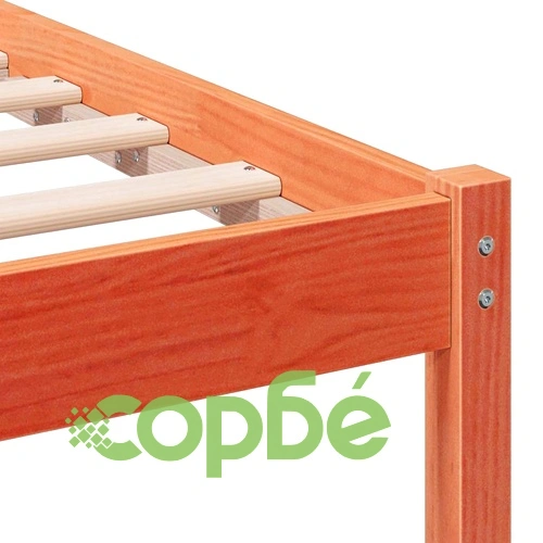 Рамка за легло с табла Восъчнокафяв 140x200 см Масивно борово дърво ➤ топ цена ➤ sorbe.bg