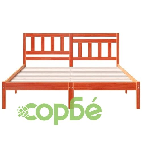 Рамка за легло с табла Восъчнокафяв 140x200 см Масивно борово дърво ➤ топ цена ➤ sorbe.bg