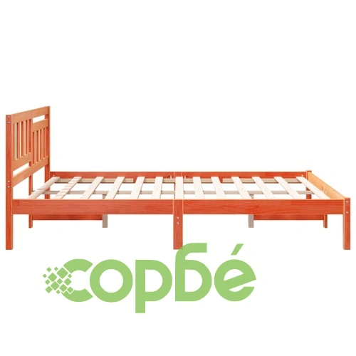 Рамка за легло с табла Восъчнокафяв 140x200 см Масивно борово дърво ➤ топ цена ➤ sorbe.bg