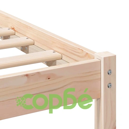 Рамка за легло с табла от масивно борово дърво 140x190 см ➤ топ цена ➤ sorbe.bg