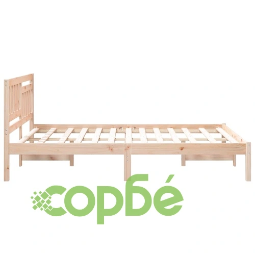 Рамка за легло с табла от масивно борово дърво 140x190 см ➤ топ цена ➤ sorbe.bg