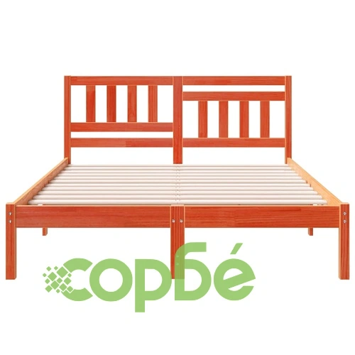 Рамка за легло с табла восъчнокафяв цвят 140x190 см борово дърво масив ➤ топ цена ➤ sorbe.bg