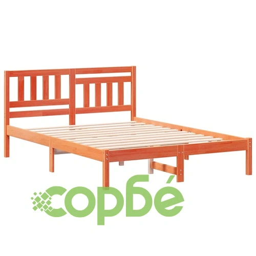 Рамка за легло с табла Восъчнокафяв 120x190 см Борово дърво масив ➤ топ цена ➤ sorbe.bg