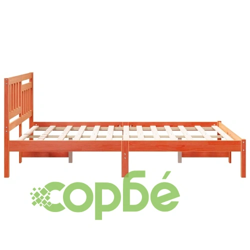 Рамка за легло с табла Восъчнокафяв 120x190 см Борово дърво масив ➤ топ цена ➤ sorbe.bg