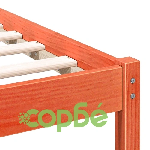 Рамка за легло с табла Восъчнокафяв 90x190 см Борово дърво масив ➤ топ цена ➤ sorbe.bg