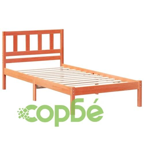 Рамка за легло с табла Восъчнокафяв 90x190 см Борово дърво масив ➤ топ цена ➤ sorbe.bg